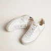 Soul Star da donna in pelle bianca con linguetta sul tallone in pelle nera