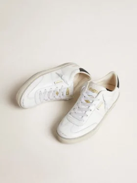 Soul Star da donna in pelle bianca con linguetta sul tallone in pelle nera