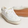 Soul Star da donna in pelle bianca con linguetta sul tallone in pelle nera