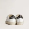 Soul Star da donna in pelle bianca con linguetta sul tallone in pelle nera