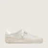 Soul Star da donna in pelle scamosciata beige con linguetta sul tallone in pelle bianca