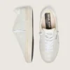 Soul Star da donna in pelle scamosciata beige con linguetta sul tallone in pelle bianca