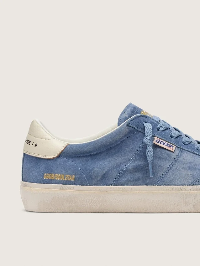 Soul Star da uomo in pelle scamosciata blu denim