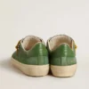 Soul Star da uomo in pelle scamosciata verde con linguetta sul tallone in pelle verde