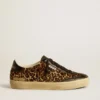Soul Star in pelle di pony con stampa leopardata, linguetta sul tallone e inserti in nappa nera