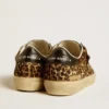 Soul Star in pelle di pony con stampa leopardata, linguetta sul tallone e inserti in nappa nera
