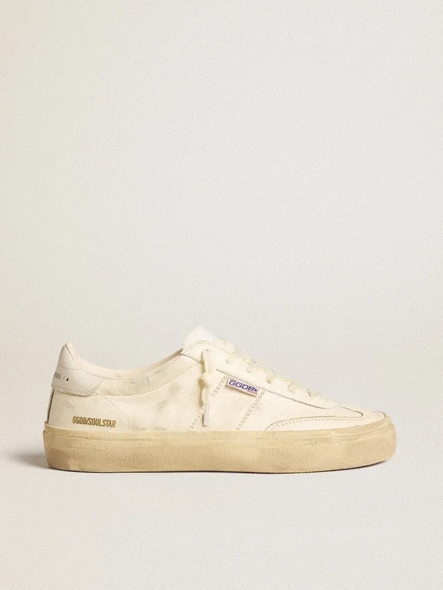 Soul Star in pelle nappa bianca con stella in pelle bianca