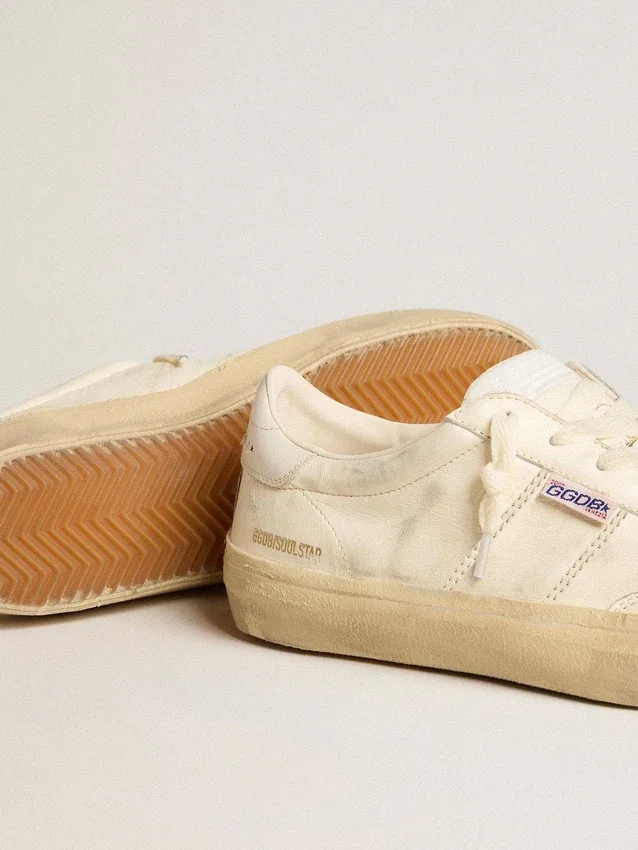 Soul Star in pelle nappa bianca con stella in pelle bianca