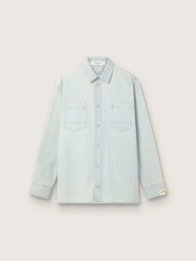 Sovracamicia da uomo in denim azzurro