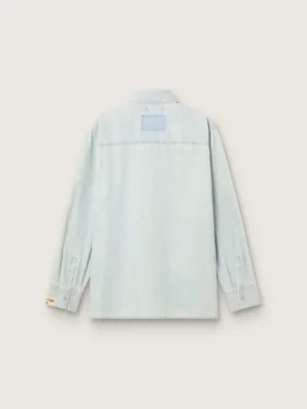 Sovracamicia da uomo in denim azzurro