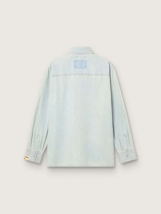 Sovracamicia da uomo in denim azzurro