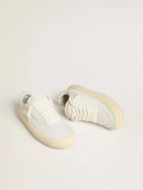Space-Star Cube da donna in pelle bianca con stella traforata
