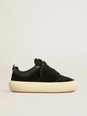 Space-Star Cube da donna in pelle scamosciata nera con stella traforata
