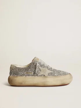 Space-Star da donna in glitter argento con stella grigio ghiaccio