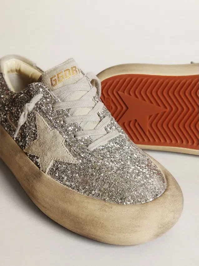 Space-Star da donna in glitter argento con stella grigio ghiaccio