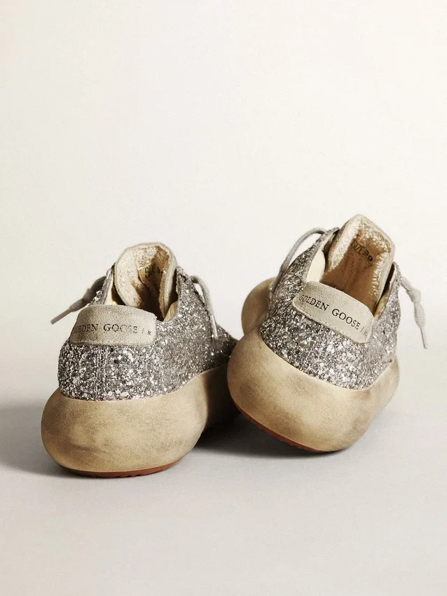 Space-Star da donna in glitter argento con stella grigio ghiaccio