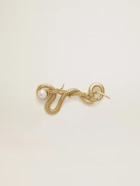 Spilla a forma di serpente color oro antico