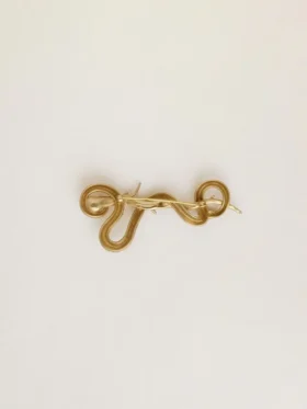 Spilla a forma di serpente color oro antico