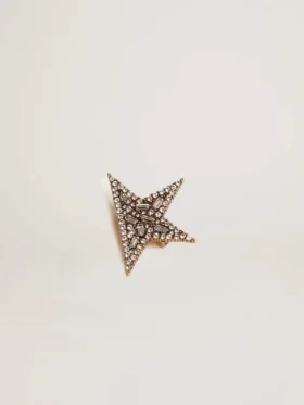 Spilla da donna color oro antico con cristalli decorativi