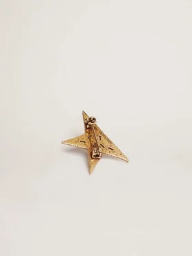 Spilla da donna color oro antico con cristalli decorativi