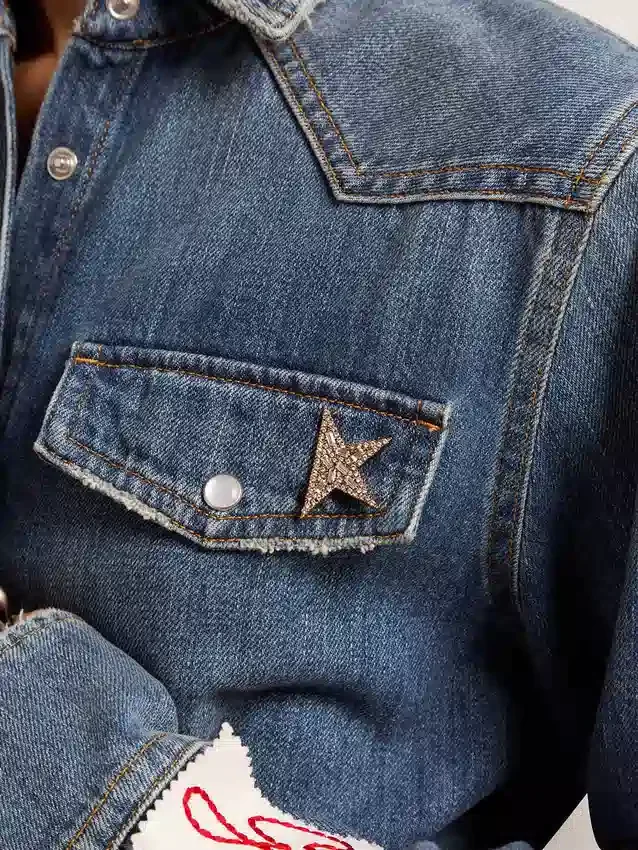 Spilla da donna color oro antico con cristalli decorativi