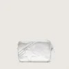 Star Bag da donna Mini in pelle laminata argento con stella tono su tono