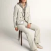 Star Bag da donna Mini in pelle laminata argento con stella tono su tono