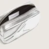 Star Bag da donna Mini in pelle laminata argento con stella tono su tono