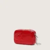 Star Bag da donna Mini in pelle verniciata rossa con stella tono su tono