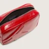 Star Bag da donna Mini in pelle verniciata rossa con stella tono su tono