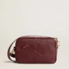 Star Bag in pelle rosso vino con stella tono su tono