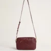Star Bag in pelle rosso vino con stella tono su tono