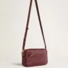 Star Bag in pelle rosso vino con stella tono su tono