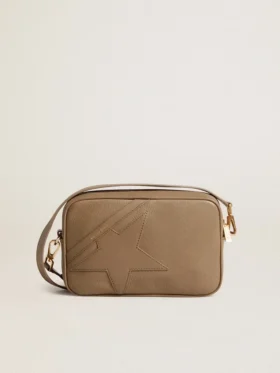 Star Bag in pelle verde salvia con stella tono su tono