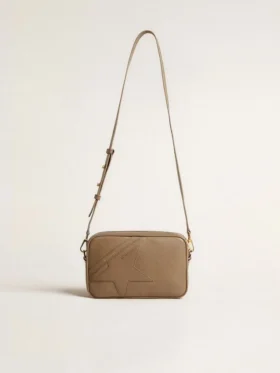 Star Bag in pelle verde salvia con stella tono su tono