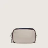 Star Bag Mini in pelle bianco burro con stella nera e dettagli bordeaux e blu scuro