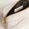 Star Bag Mini in pelle bianco burro con stella tono su tono