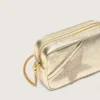 Star Bag Mini in pelle color platino con stella Swarovski