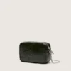 Star Bag Mini in pelle nera con stella tono su tono