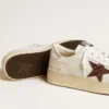 Stardan da donna in nappa con stella glitterata e linguetta sul tallone in pelle metallizzata