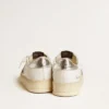 Stardan da donna in nappa con stella glitterata e linguetta sul tallone in pelle metallizzata
