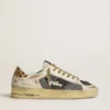 Stardan da donna in nappa e mesh con linguetta sul tallone in pelle di pony con stampa leopardata