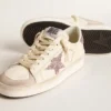 Stardan da donna in nappa e pelle scamosciata con stella glitterata rosa e linguetta sul tallone