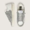 Stardan da donna in pelle bianca e glitter
