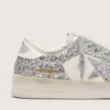 Stardan da donna in pelle bianca e glitter