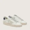 Stardan da uomo con stella in pelle scamosciata grigio ghiaccio e linguetta sul tallone blu navy