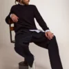 Stardan da uomo con stella in pelle scamosciata grigio ghiaccio e linguetta sul tallone blu navy
