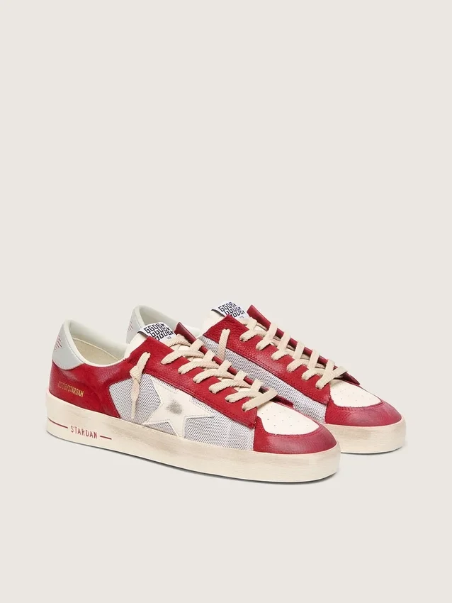 Stardan da uomo in mesh e nabuk con stella in nappa e linguetta sul tallone in pelle