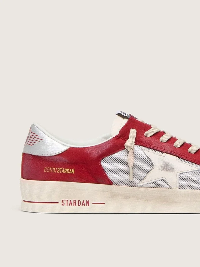 Stardan da uomo in mesh e nabuk con stella in nappa e linguetta sul tallone in pelle