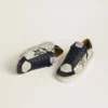 Stardan da uomo in nabuk con stella in pelle metallizzata e linguetta sul tallone in nappa blu